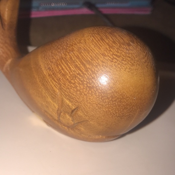 Vintage Whale Carving 1950's Woods of Hawaii Monkey Pod Carvings Waikiki Hawaii - Picture 3 of 8